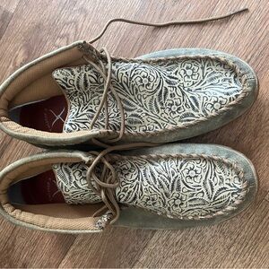 Twisted X floral leather ankle boots